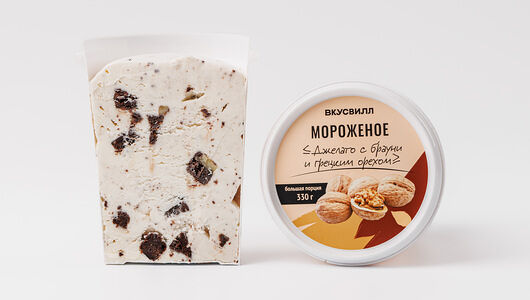 Мороженое Джелато с Брауни и грецким орехом, 330 г Продукт замороженный
