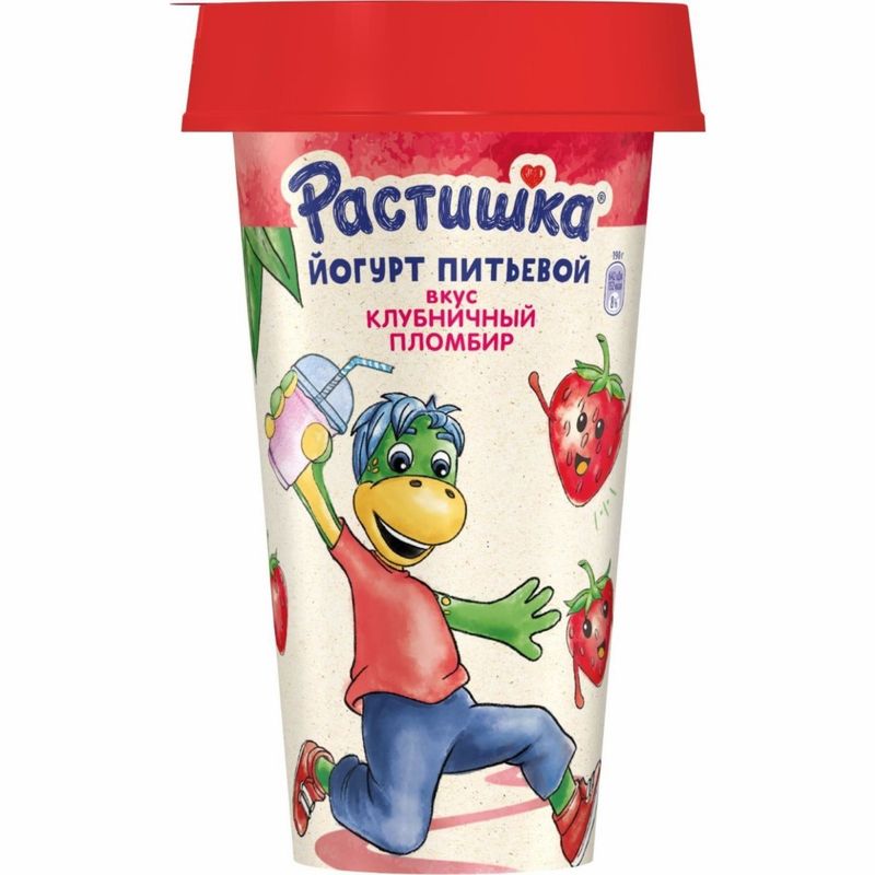 

Йогурт питьевой Растишка Клубничный пломбир 2.8% 190 г, дизайн упаковки в ассортименте