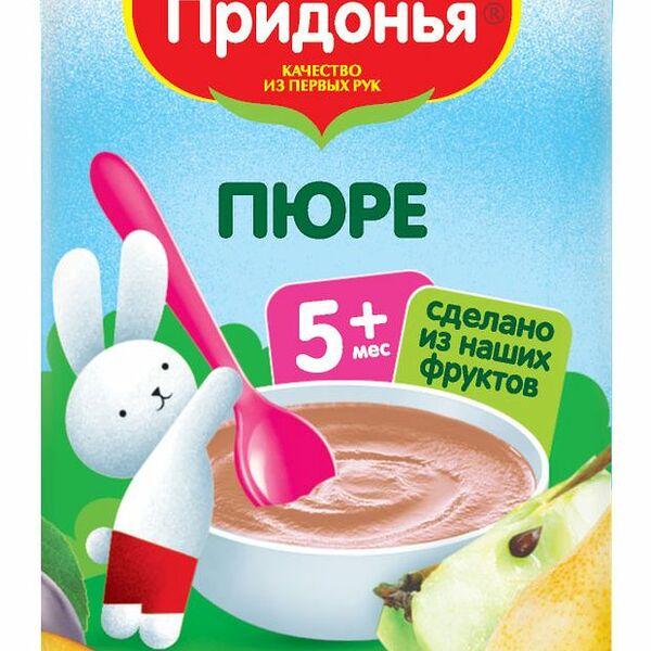 Пюре Сады Придонья яблоко-груша-слива с 5 месяцев 125г