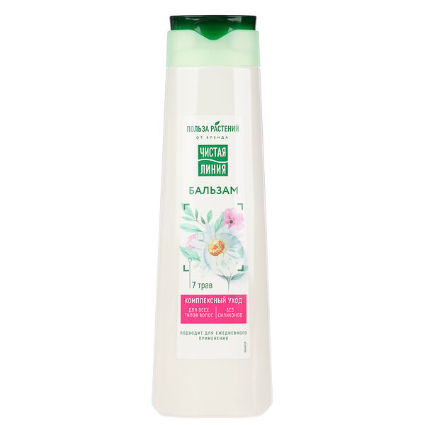 Бальзам-ополаскиватель чистая линия для всех типов волос, п/б, 370мл