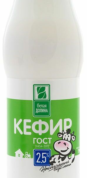 Кефир Белая долина, 2.5%, бзмж, 290 мл