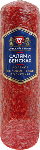 

Колбаса сырокопченая Омский Бекон Салями Венская 300 г