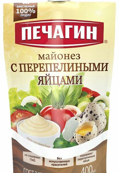 Майонез Печагин с перепелиными яйцами 50% 400 мл