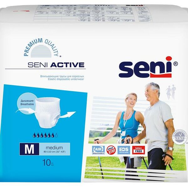 Трусы впитывающие для взрослых Seni active 10 шт размер M 