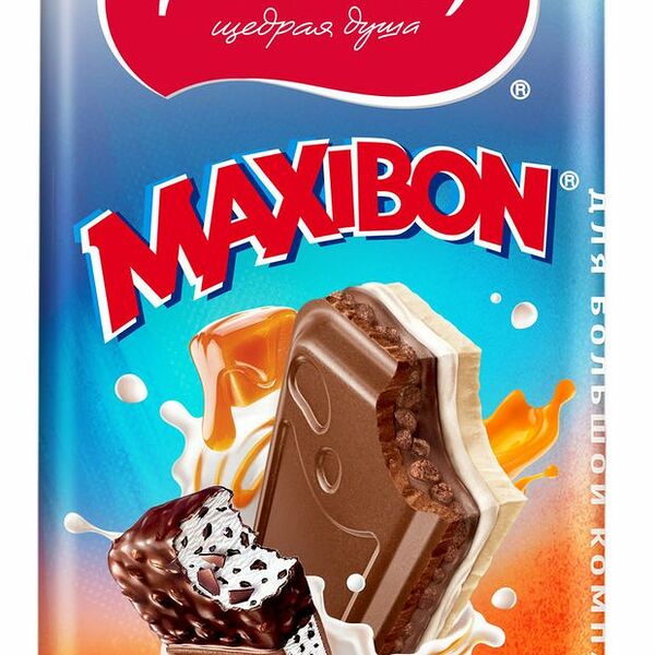 Шоколад Россия - Щедрая душа! Maxibon сэндвич карамель и мороженое 198 г