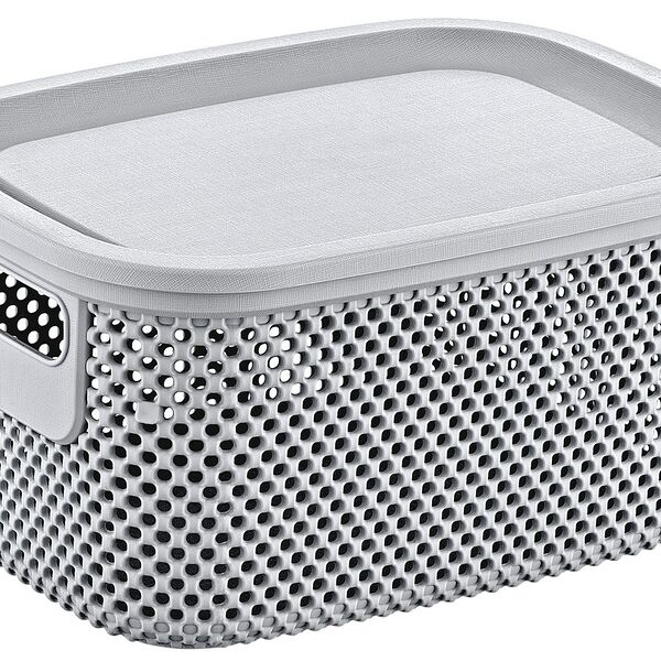 Корзина для хранения Hobby Life Nickel серая с крышкой 15.5 х 22.3 х 13 см, 3 л