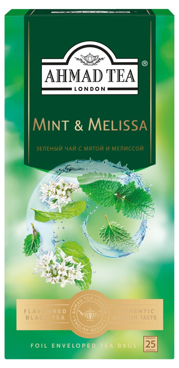 

Чай зелёный Ahmad Tea Mint & Melissa в пакетиках 25 пакетиков 45 г