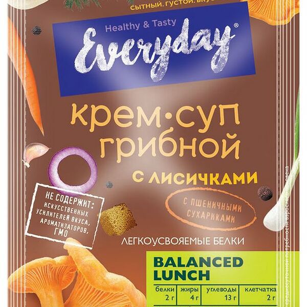 Крем-суп грибной Everyday с лисичками и пшеничными сухариками, 25г