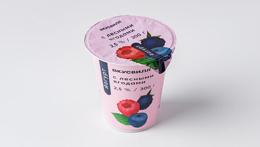 Йогурт с лесными ягодами ВкусВилл 2,5%, 300 г