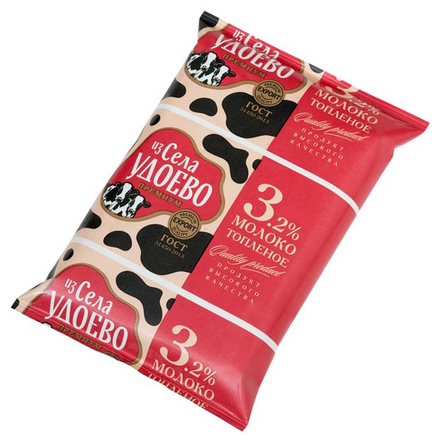 

Молоко Из села Удоево питьевое ультрапастеризованное топленое 3,2 % БЗМЖ 850 г