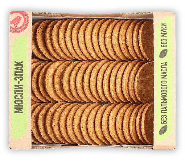 Печенье-мюсли АШАН Красная птица со злаками, вес