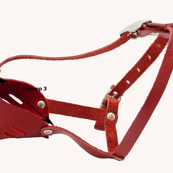 Каскад Намордник кожаный цельнокроеный для мелких пород собак (шпиц)