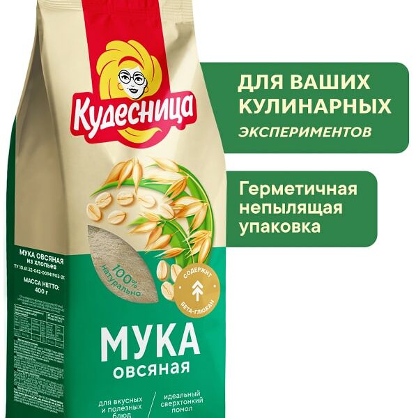 Мука Кудесница овсяная 400г