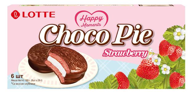 

Печенье глазированное LOTTE Choco Pie со вкусом клубники