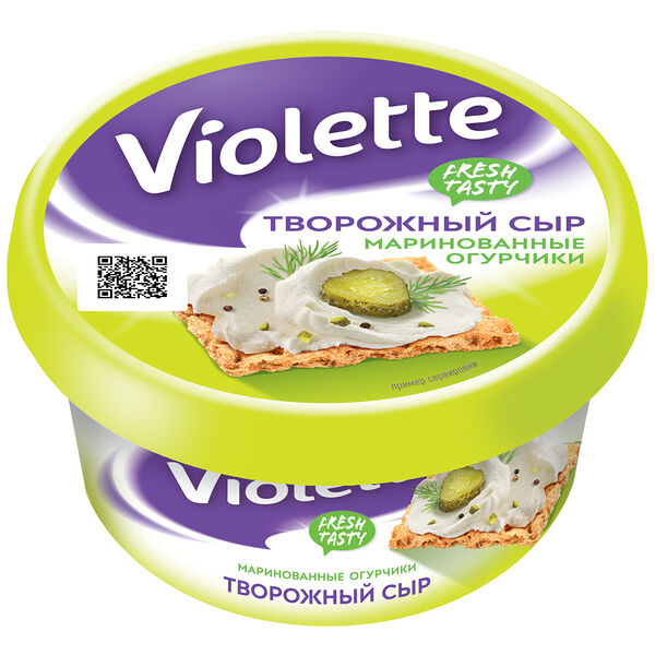 Сыр творожный Violette с огурцами и зеленью 70%