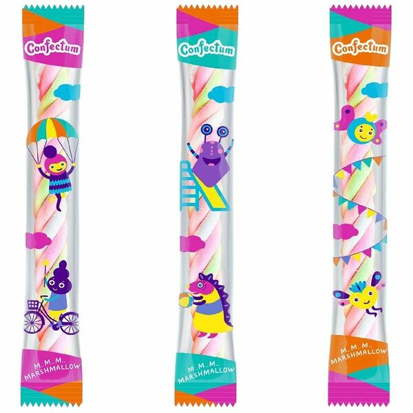 Маршмеллоу Confectum с ароматом клубники,дизайн в ассортименте 12г