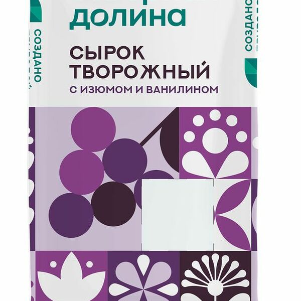 Сырок творожный Северная Долина с ванилью и изюмом 8% 90 г