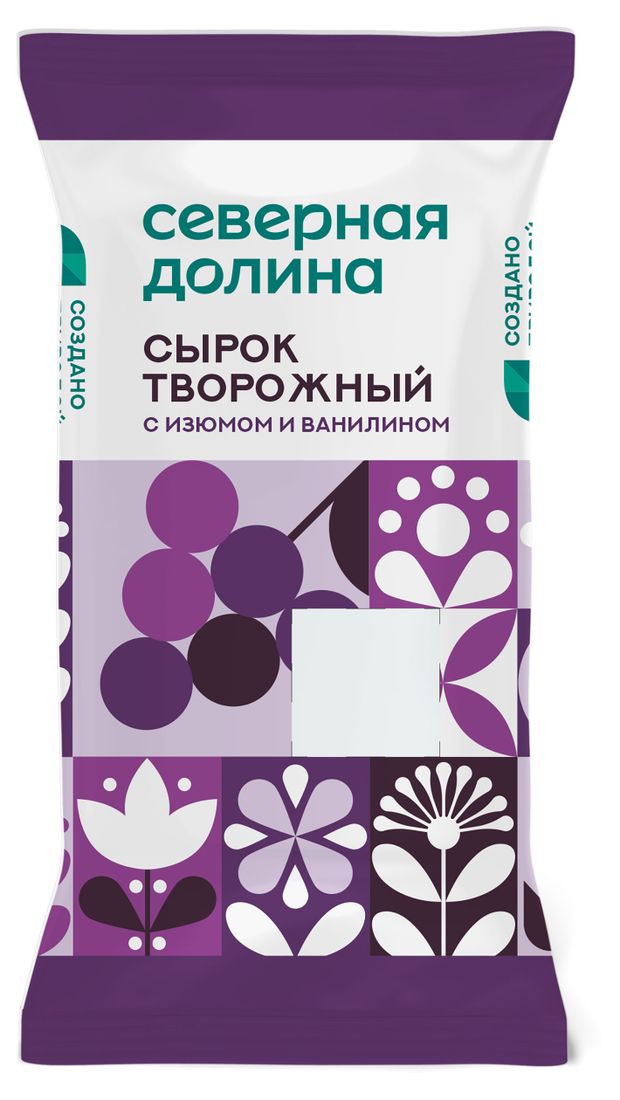 

Сырок творожный Северная Долина с ванилью и изюмом 8% 90 г