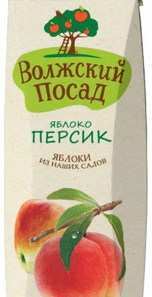 Нектар Волжский Посад персик-яблоко осветленный, 1л
