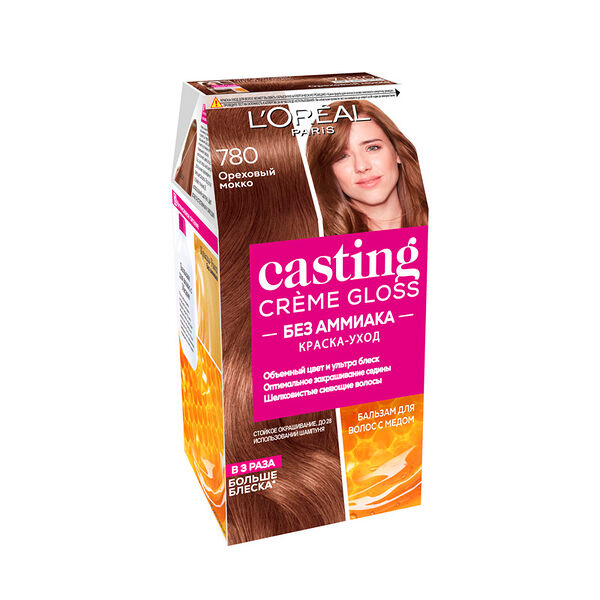 Стойкая краска-уход для волос L'Oreal Paris Casting Creme Gloss, тон 780 Ореховый мокко, 180 мл