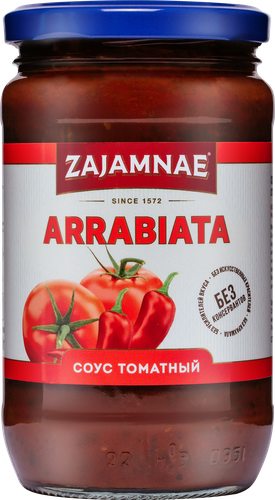 

Соус томатный Zajamnae Arrabiata стерилизованый 370 г