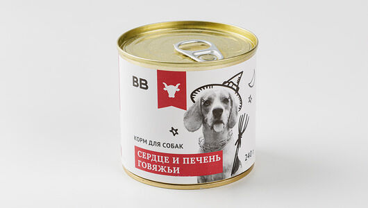 Корм влажный для собак Сердце и печень говяжьи