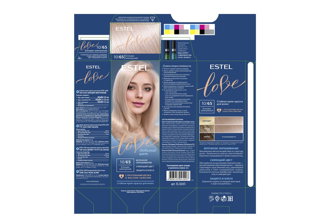 

Стойкая краска для волос Estel Love 10/65 Блондин жемчужный, 115 мл