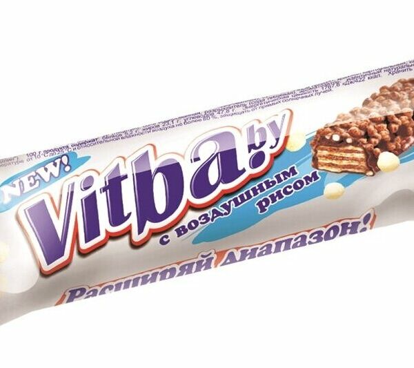 Вафельный батончик Vitba.by с воздушным рисом в молочной глазури