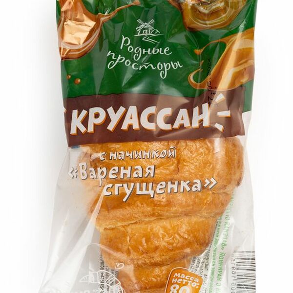 Круассан Родные просторы с начинкой Вареная сгущенка 80 г