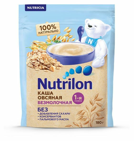Каша овсяная Nutrilon безмолочная, с 5 месяцев, 180г