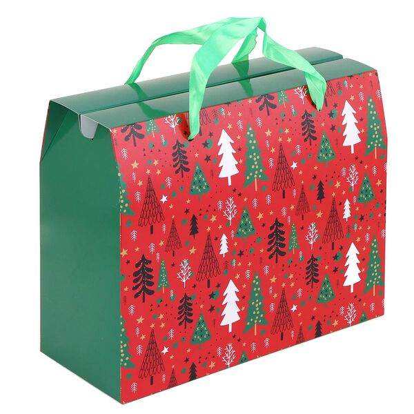 Коробка-пакет Сноу бум бумажная складная, 27.4x12.5x23 см