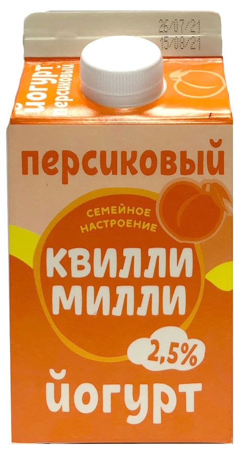 

Йогурт Квилли-Милли питьевой персиковый 2.5% 450 г