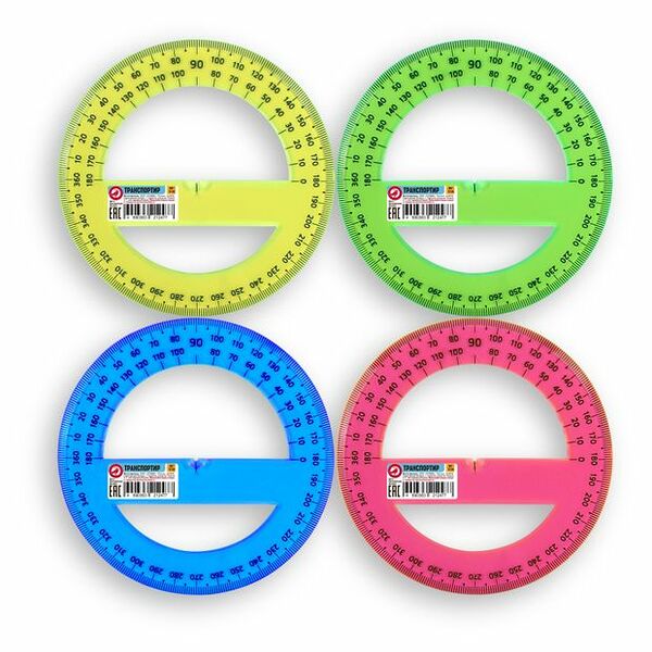 Транспортир Ашан Красная птица 10 см, 1 шт