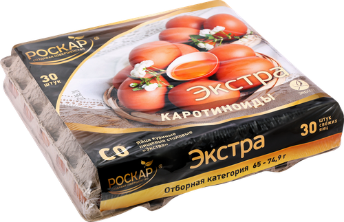 

Яйцо куриное Роскар Экстра столовое СО 30 шт 2.1 кг