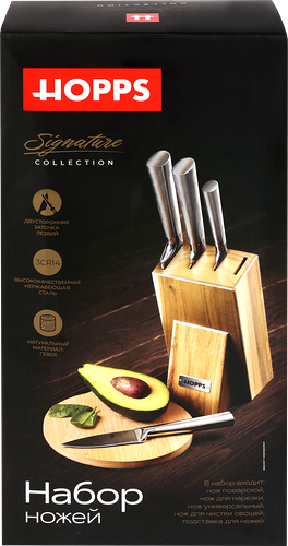 Набор ножей HOPPS Signature, нержавеющая сталь, дерево 5 шт