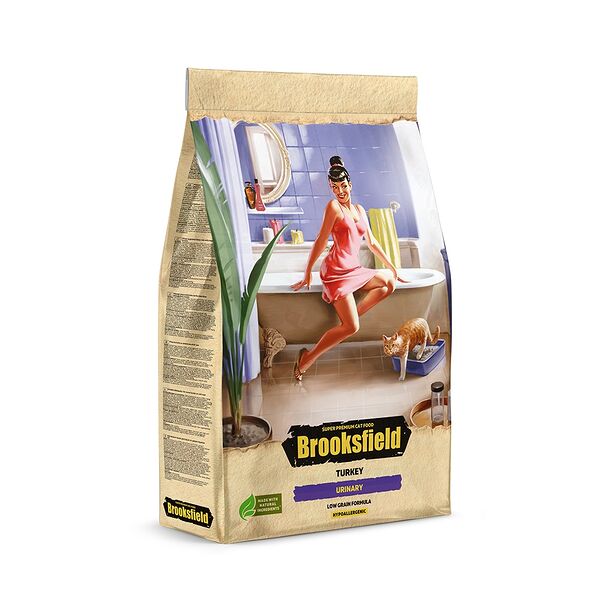 Brooksfield Low Grain Adult Urinary Индейка, рис для кошек, 2кг
