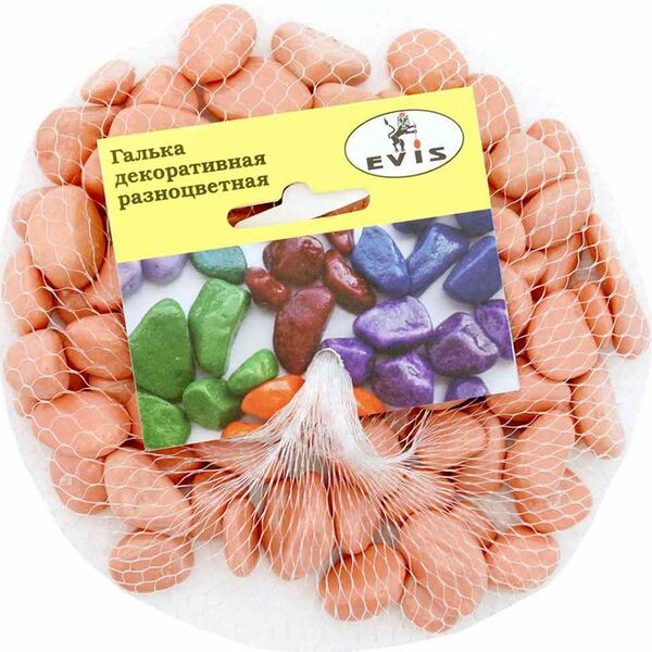 Галька декоративная Evis кварцевая крошка 10-15 мм цвет: розовый, 400 г