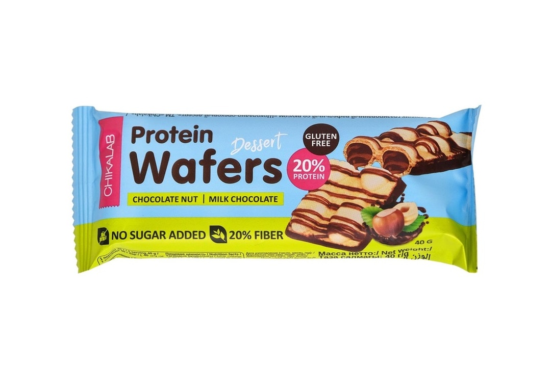 

Батончик вафельный Chikalab Protein Wafers шоколадно-ореховый десерт 40 г