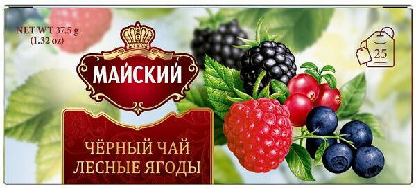 Чай черный Майский Лесные ягоды 25 пакетиков, 37.5г