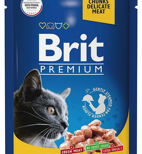 Влажный корм для кошек Brit лосось-форель в соусе жидкий 85 г