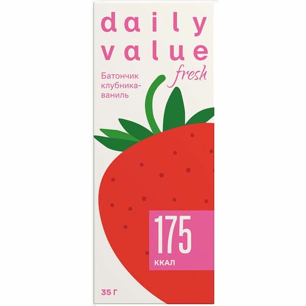 Батончик Daily Value Клубника-Ваниль Fresh низкоуглеводный десертный 35г