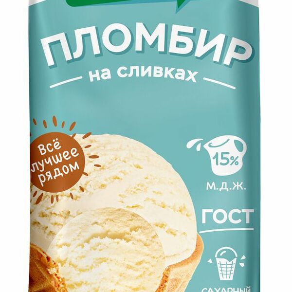 Мороженое Белая долина пломбир стакан