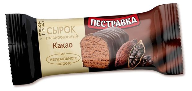 

Сырок творожный Пестравка глазированный с какао 23% 40 г