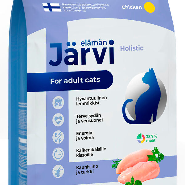 Сухой полнорационный корм Jarvi для взрослых кошек Курица 7 кг