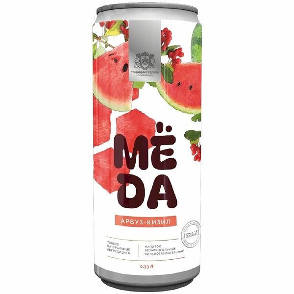 Напиток газированный MЁDА Арбуз-кизил 330 мл