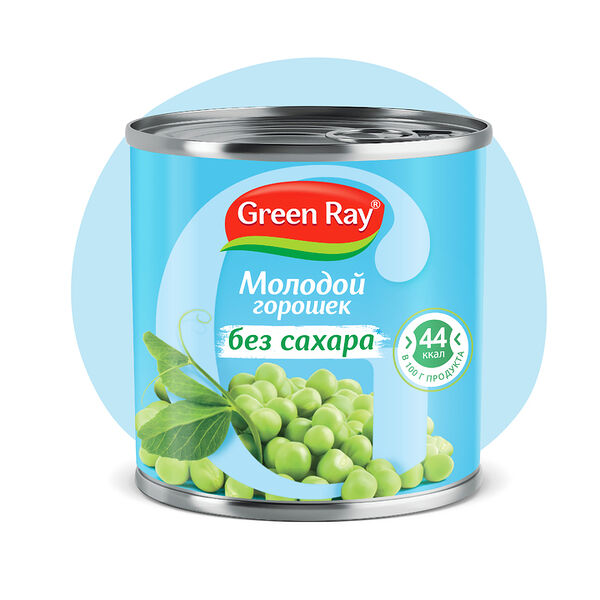Горошек Green Ray Молодой без сахара 425 мл
