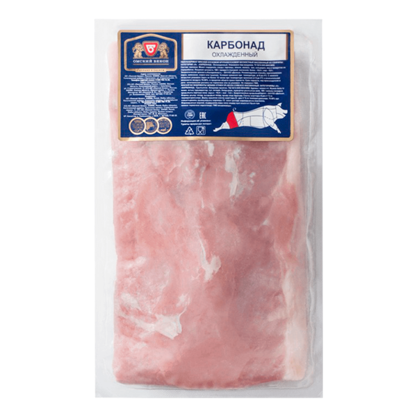 Карбонад свиной Омский Бекон охлаждённый категории Б, 600г