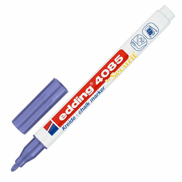 Маркер меловой edding 4085/078. 1-2 мм. Фиолетовый металлик