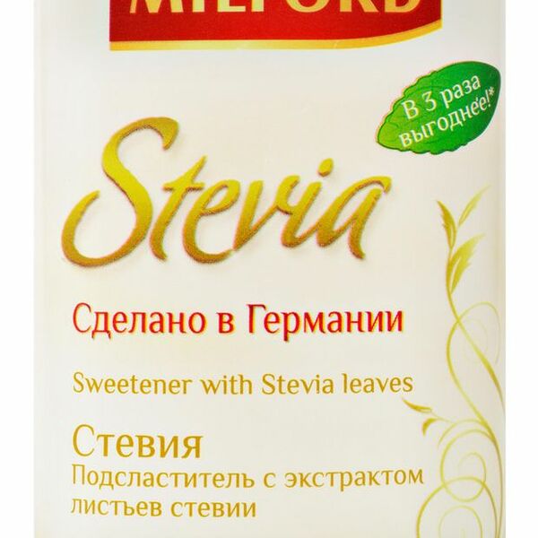 Подсластитель Milford Стевия с экстрактом листьев стевии в дозаторе 370 таблеток