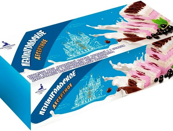 Мороженое Ленинградское Рулет с черной смородиной двухслойный 400г